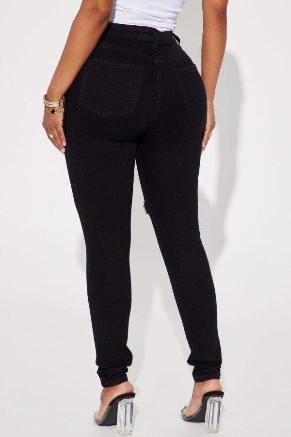 Decker Ripped High Rise Stretch Skinny Jeans - Black
