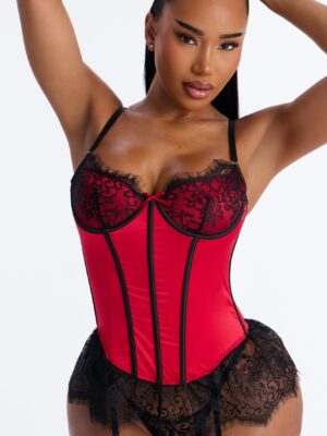 Black and Red Satin Piece