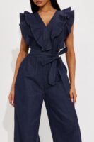 Denim V-Neck Jumpsuit