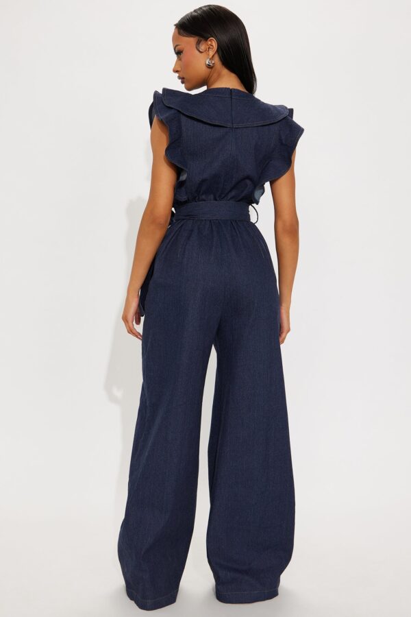 Denim V-Neck Jumpsuit