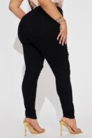 Decker Ripped High Rise Stretch Skinny Jeans - Black