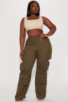 Olive Pants with wide leg