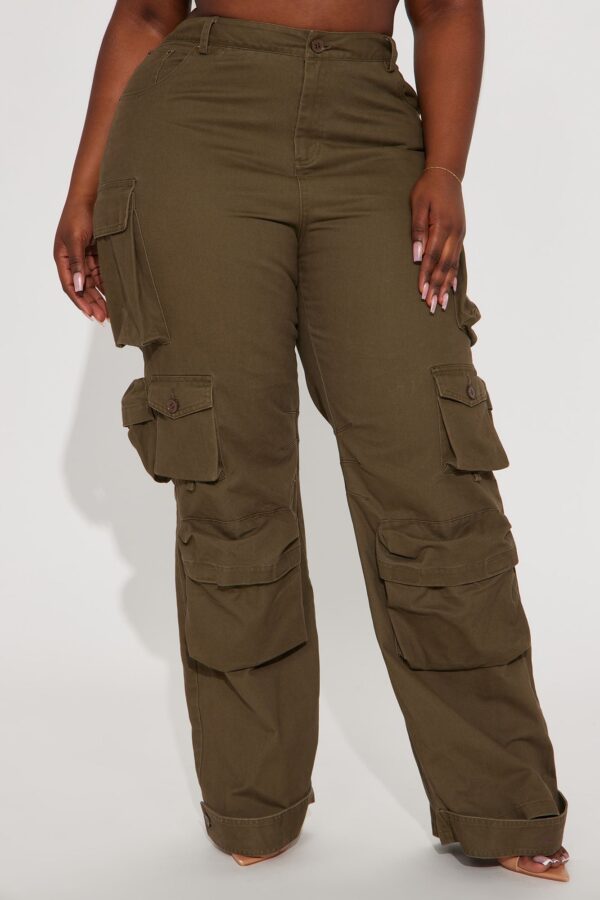 Olive Pants with wide leg