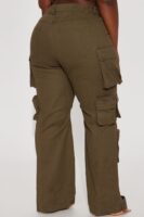Olive Pants with wide leg