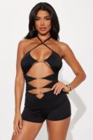 Romper in Black 80% polyester