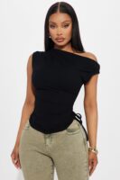 Black One-Shoulder Top