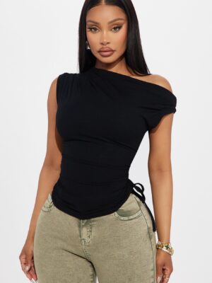 Black One-Shoulder Top