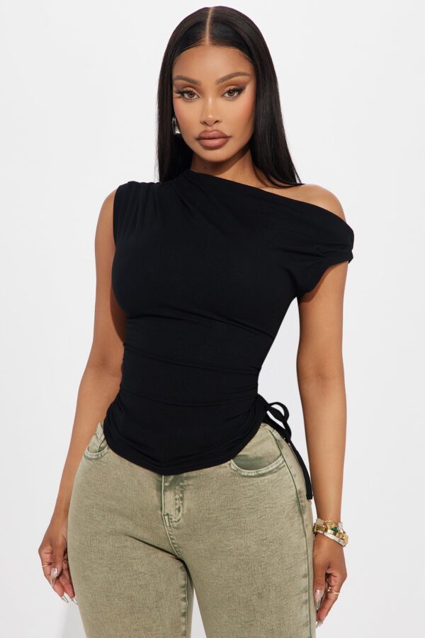 Black One-Shoulder Top