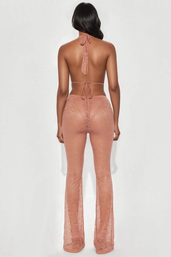 Nude V-Neck Jumpsuit