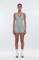 AirSculpt™ V-Neck Strappy Sports Top - Steel
