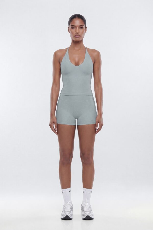AirSculpt™ V-Neck Strappy Sports Top - Steel