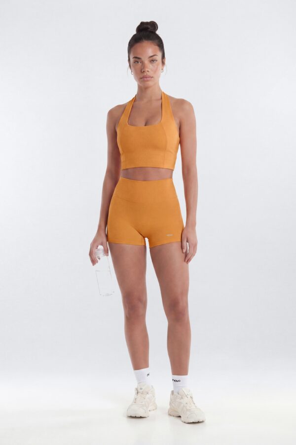 CloudForm™ Scoop Neck Active Halter Top - Tangerine