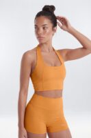 CloudForm™ Scoop Neck Active Halter Top - Tangerine