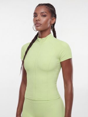 Jacket with mock neck