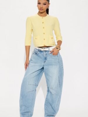 Yellow V-Neck Cardigan