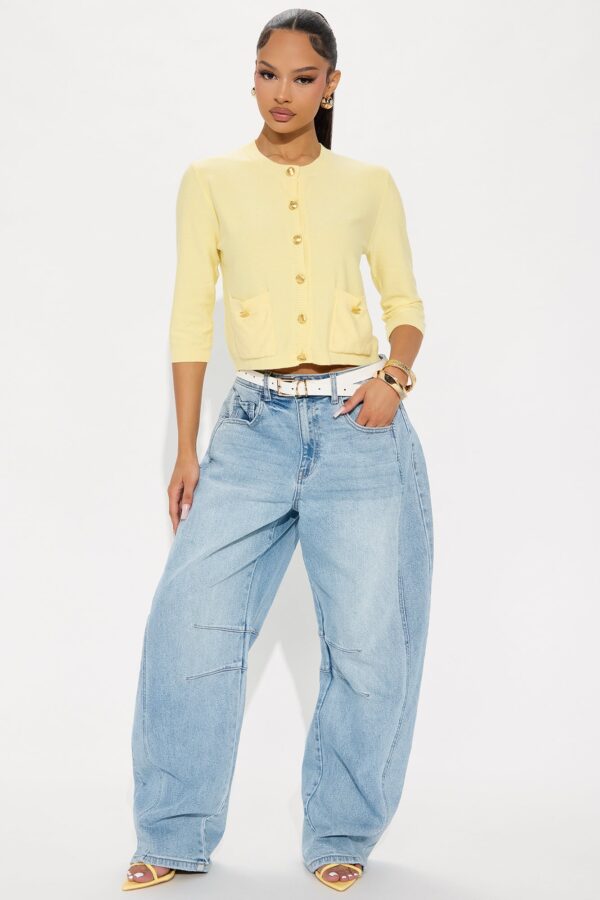 Yellow V-Neck Cardigan