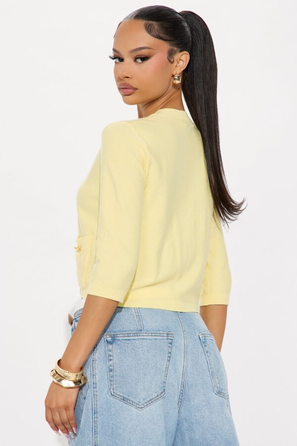 Yellow V-Neck Cardigan