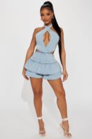 Romper in Denim 75% cotton