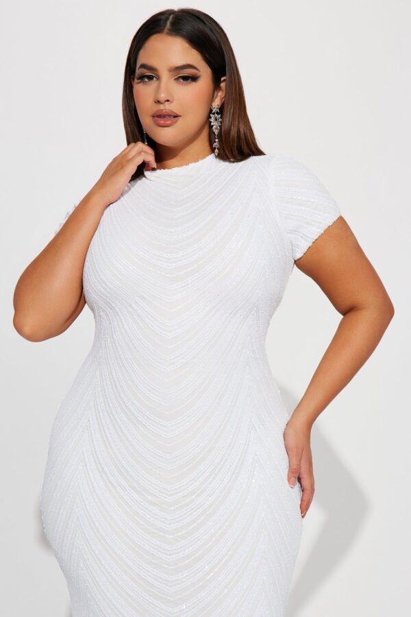 White Mock-Neck Dress
