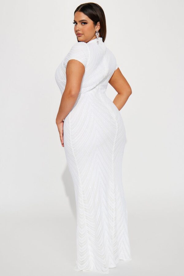 White Mock-Neck Dress