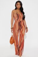 Orange Jumpsuit with one shoulder