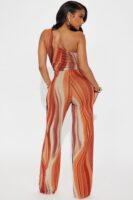 Orange Jumpsuit with one shoulder