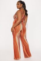 Orange Jumpsuit with one shoulder