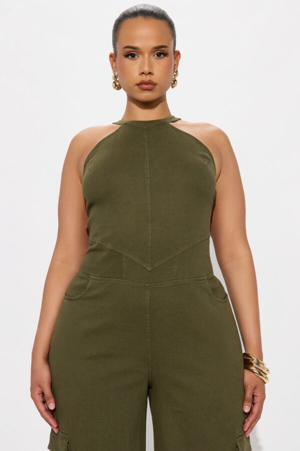 Wide-Leg Jumpsuit in Olive