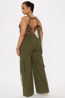 Wide-Leg Jumpsuit in Olive