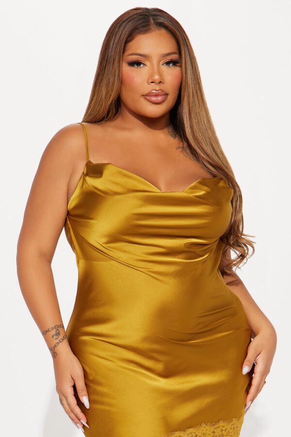 Gold Cowl-Neck Dress