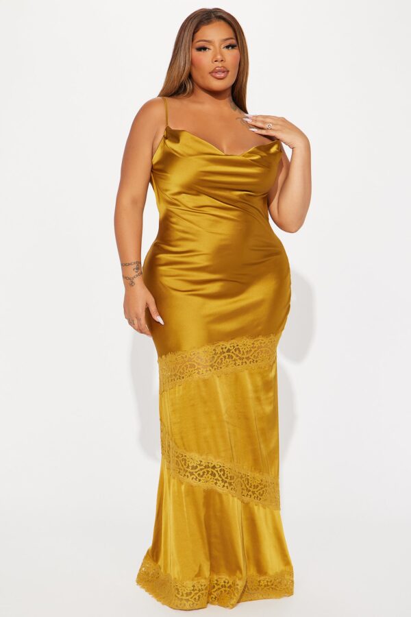 Gold Cowl-Neck Dress