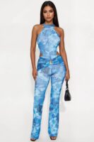 Mock-Neck Jumpsuit in Navy