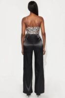 Feel This Way Satin Jumpsuit - Black/combo