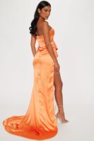 Orange Satin Dress