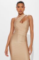 Champagne Dress with one shoulder