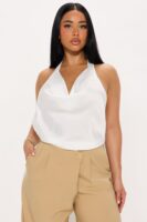 Taupe Cowl-Neck Jumpsuit