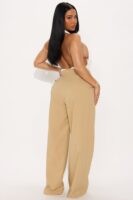 Taupe Cowl-Neck Jumpsuit