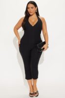 Jumpsuit in Black 77% rayon