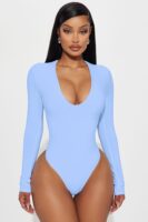 Bodysuit with a v-neck