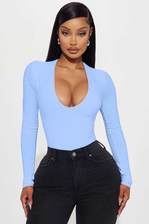 Bodysuit with a v-neck