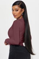 Wine V-Neck Bodysuit