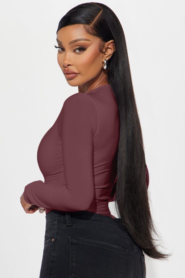 Wine V-Neck Bodysuit