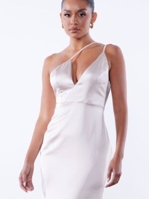 V-Neck Dress in Nude