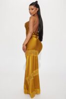 Gold Cowl-Neck Dress
