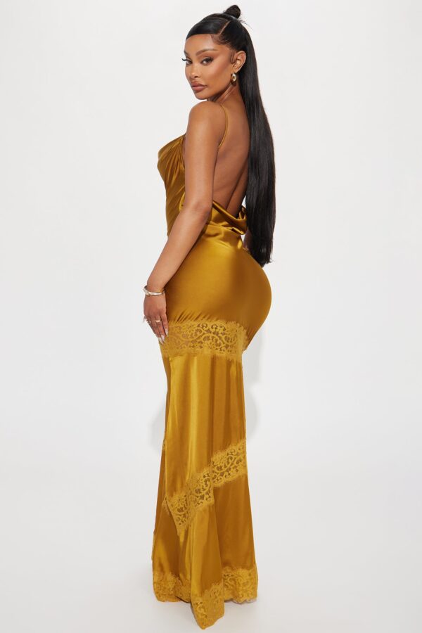 Gold Cowl-Neck Dress