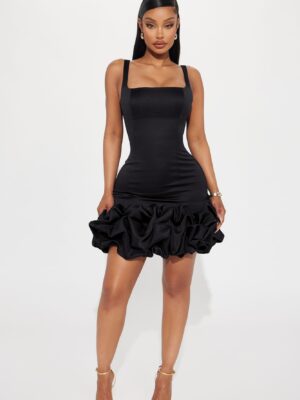 Square-Neck Dress in Black