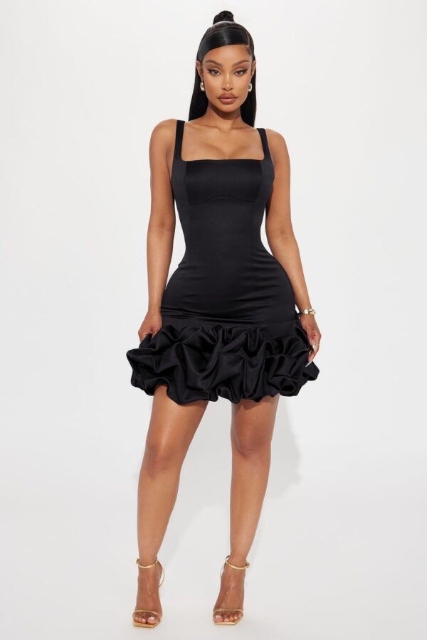 Square-Neck Dress in Black