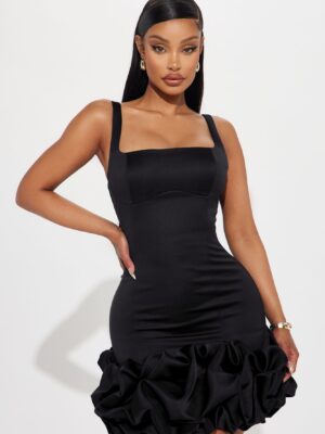 Square-Neck Dress in Black
