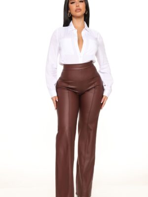 Brown Dress with wide leg