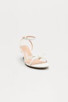 Genevieve Bow Kitten Heels - White